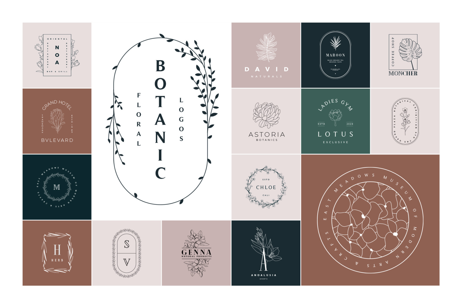 50 Botanical Floral Logos