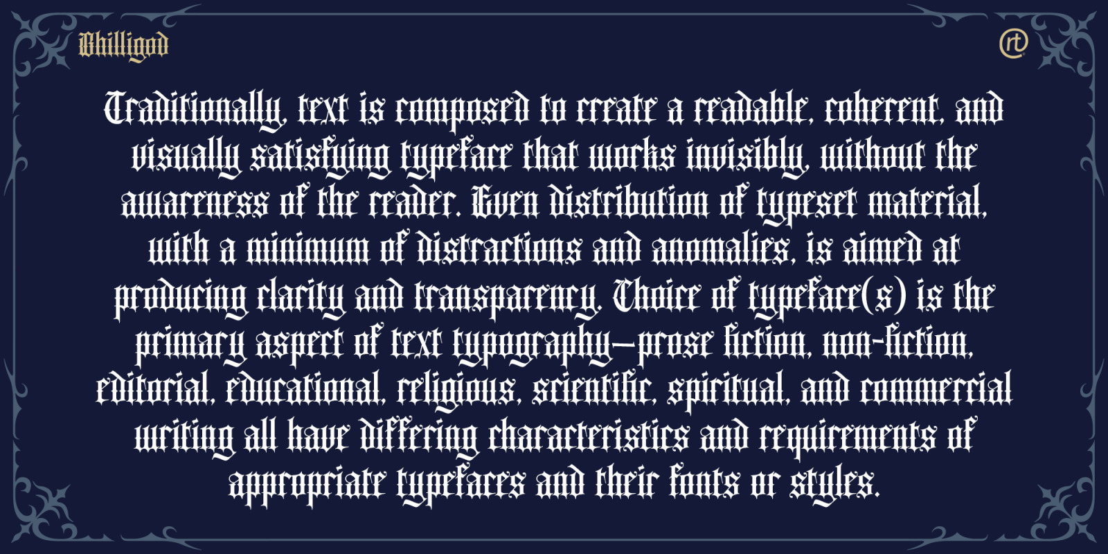 Bhilligod - Blackletter Font Bhilligod - Blackletter Font