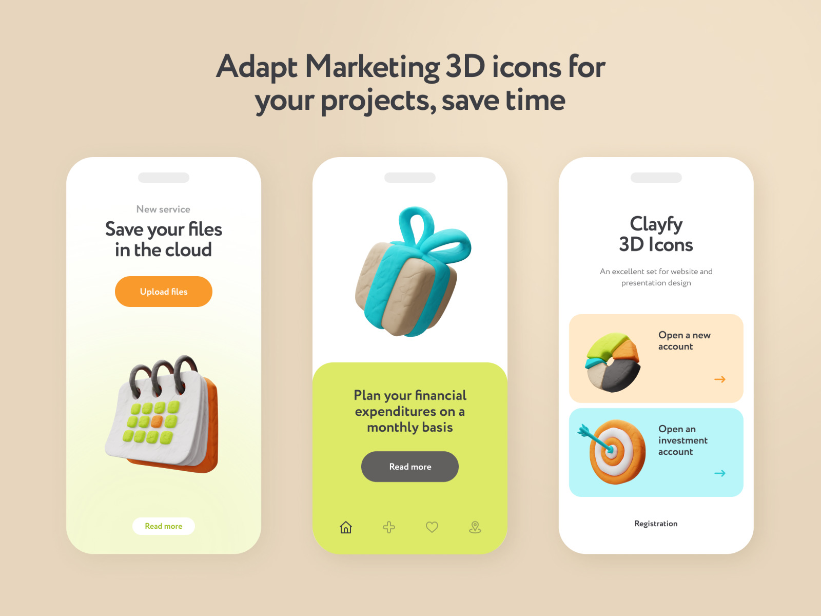 Clayfy Marketing 3D Icons