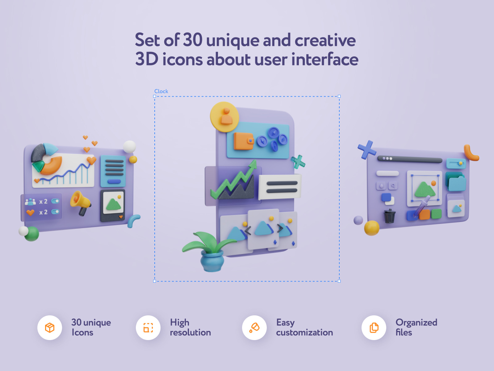 Destly Interface 3D Icons