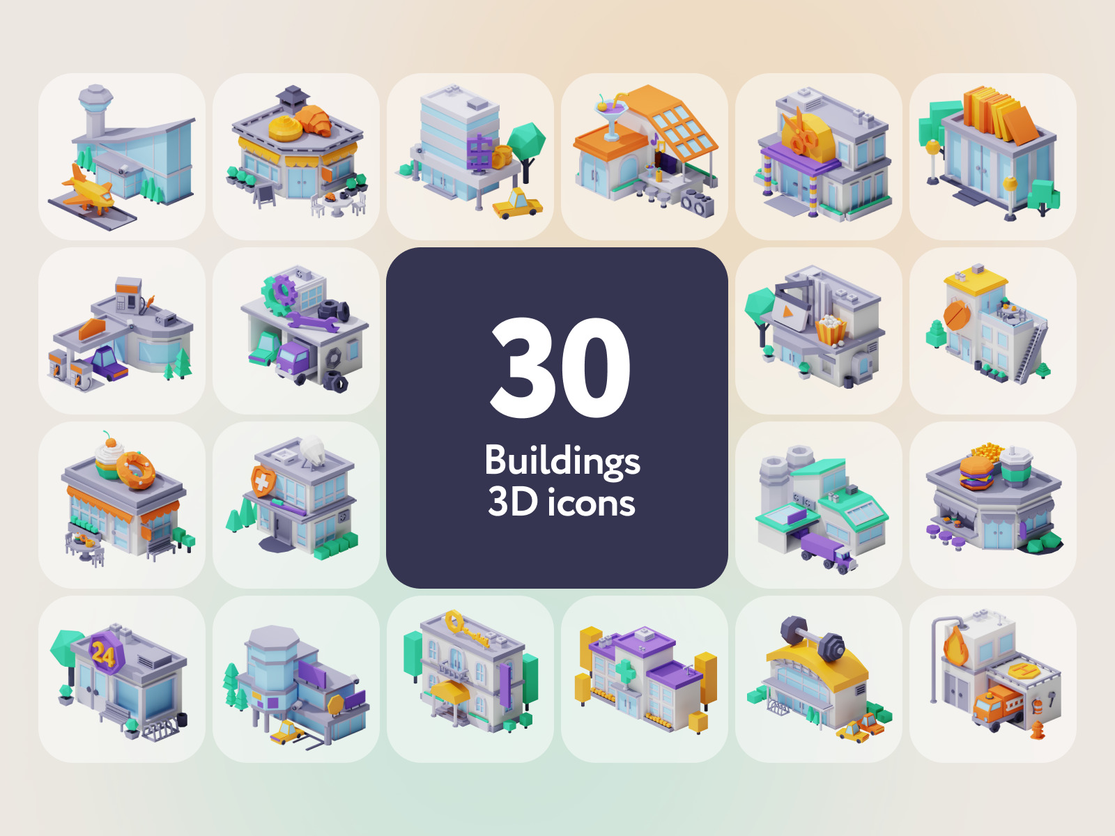 Budler Buildings 3D Icons