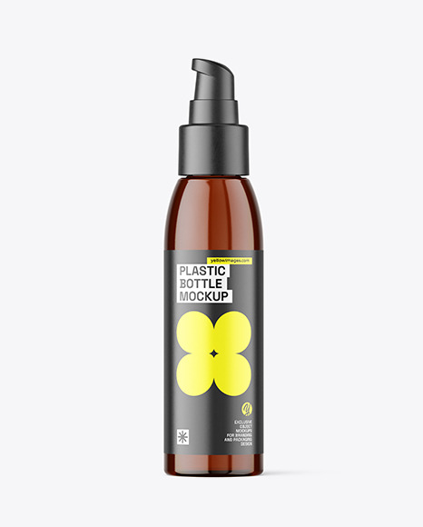 Amber Plastic Airless Bottle Mockup