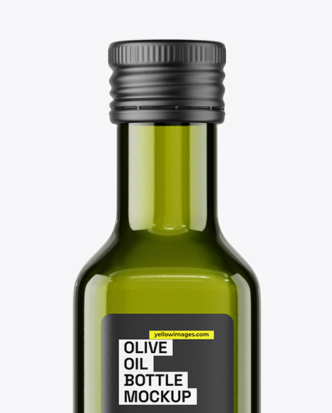 Green Glass Olive Oil Bottle Mockup