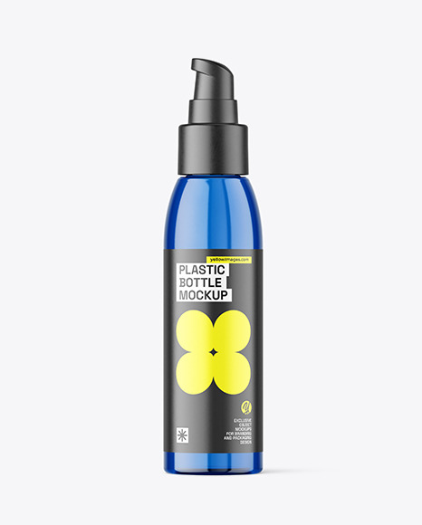 Blue Plastic Airless Bottle Mockup