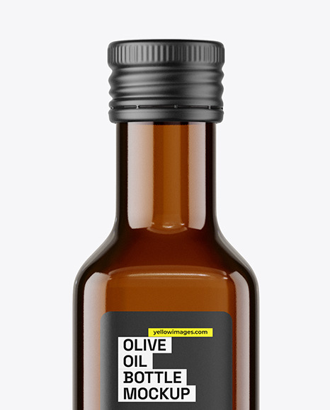 Amber Glass Olive Oil Bottle Mockup