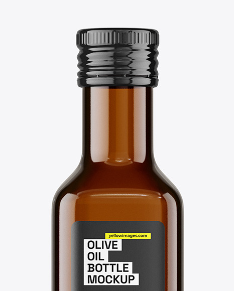 Amber Glass Olive Oil Bottle Mockup