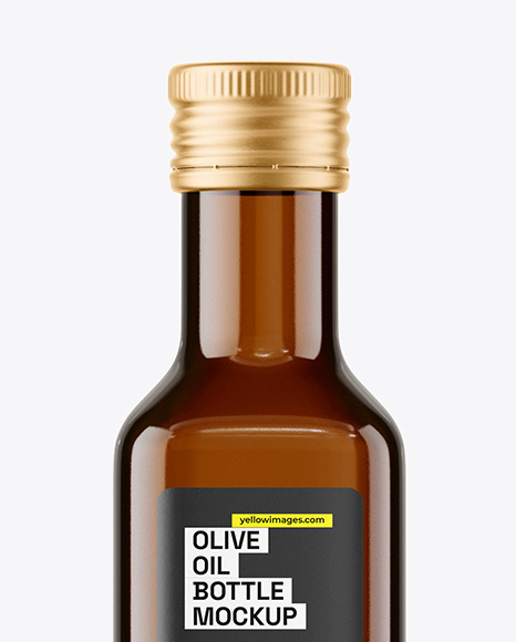 Amber Glass Olive Oil Bottle Mockup
