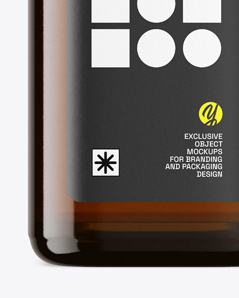Amber Glass Olive Oil Bottle Mockup