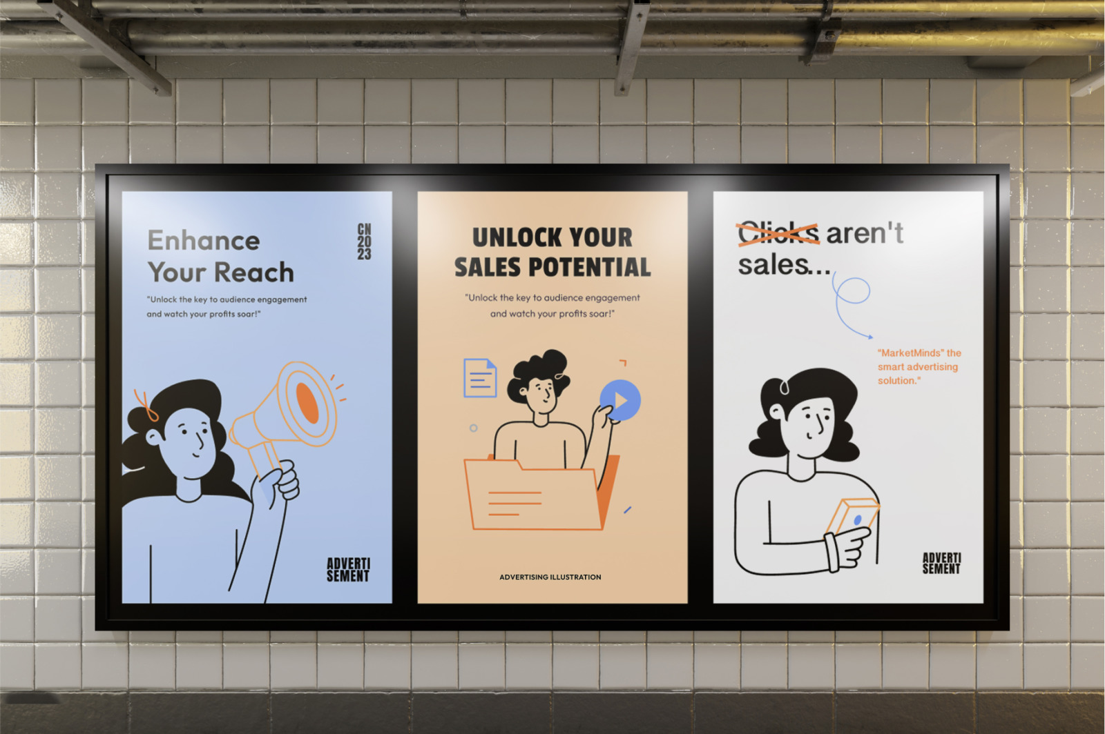 Animated Advertising Illustration Set