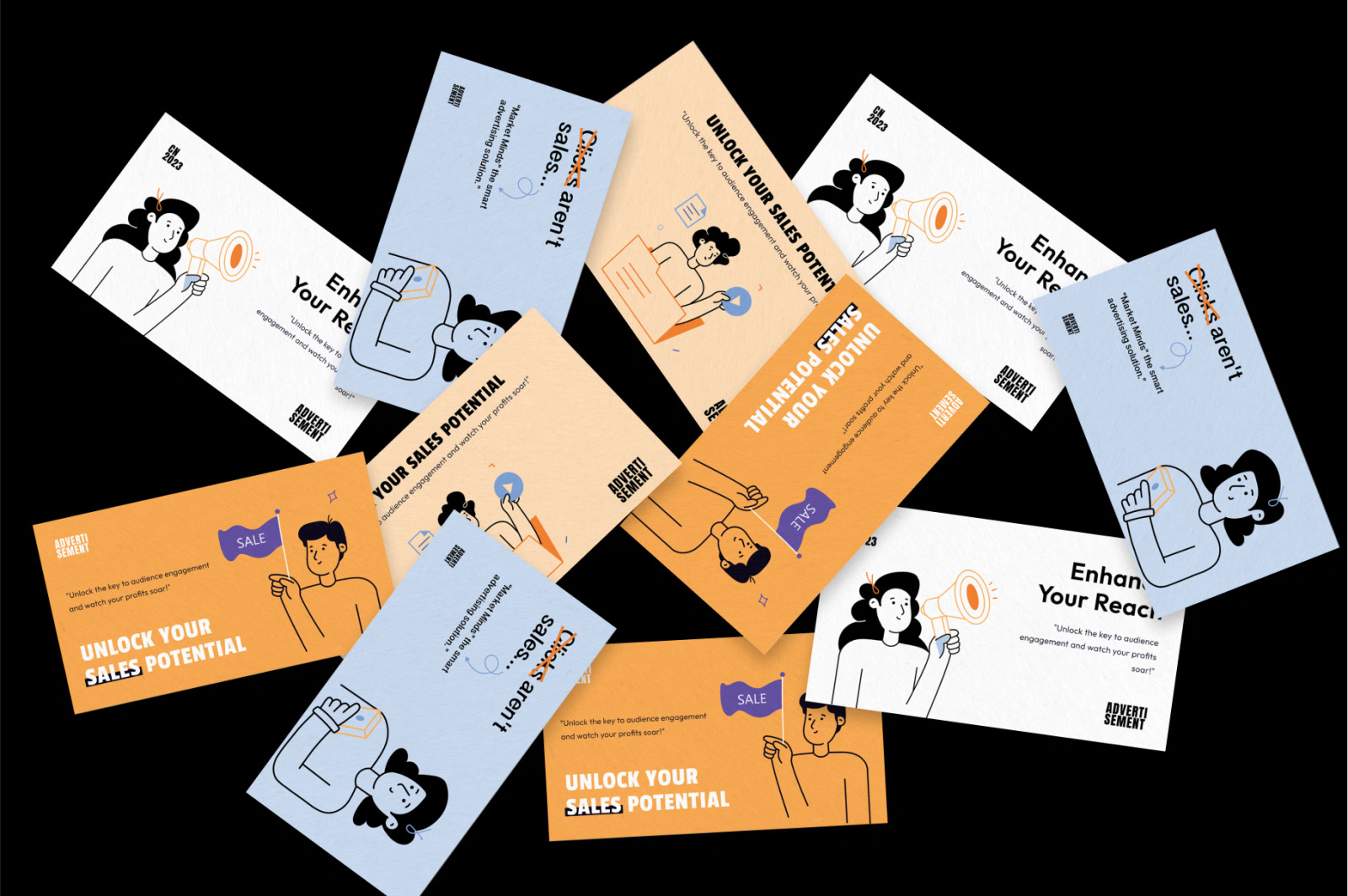 Animated Advertising Illustration Set Animated Advertising Illustration Set
