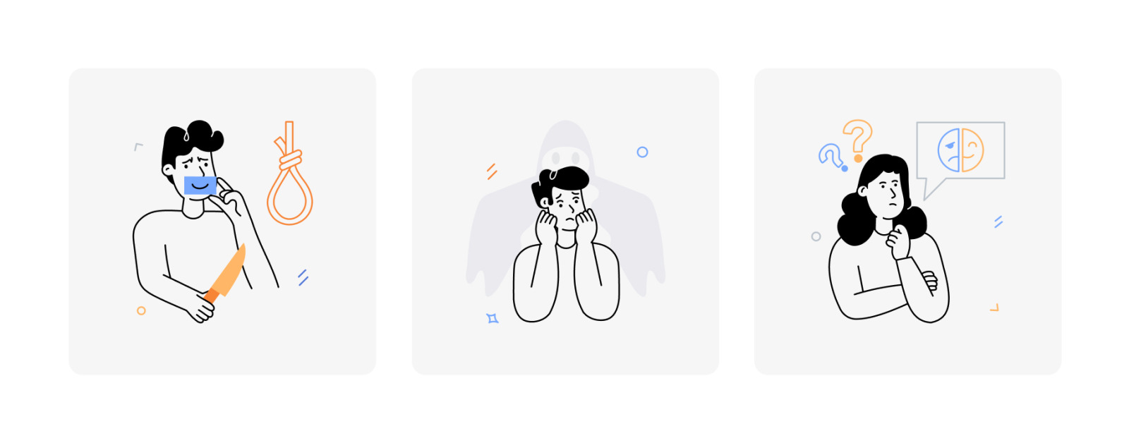 Anxiety Illustration Set Anxiety Illustration Set