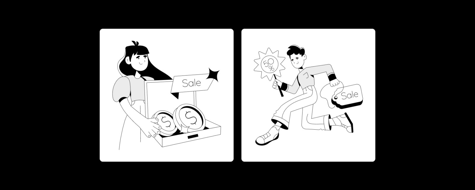 Sales Illustration Set Sales Illustration Set