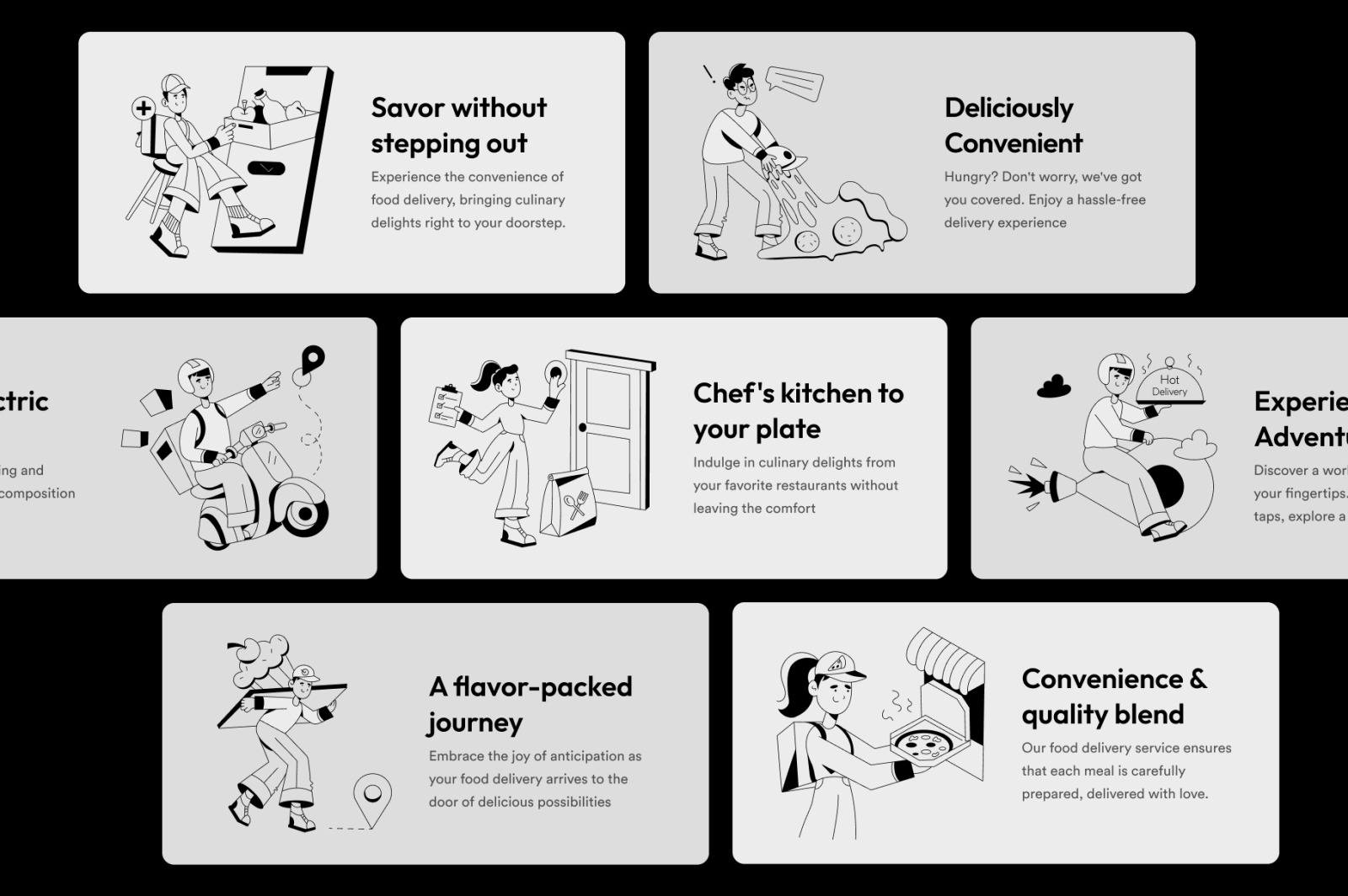 Food Delivery Illustration Set! Food Delivery Illustration Set!