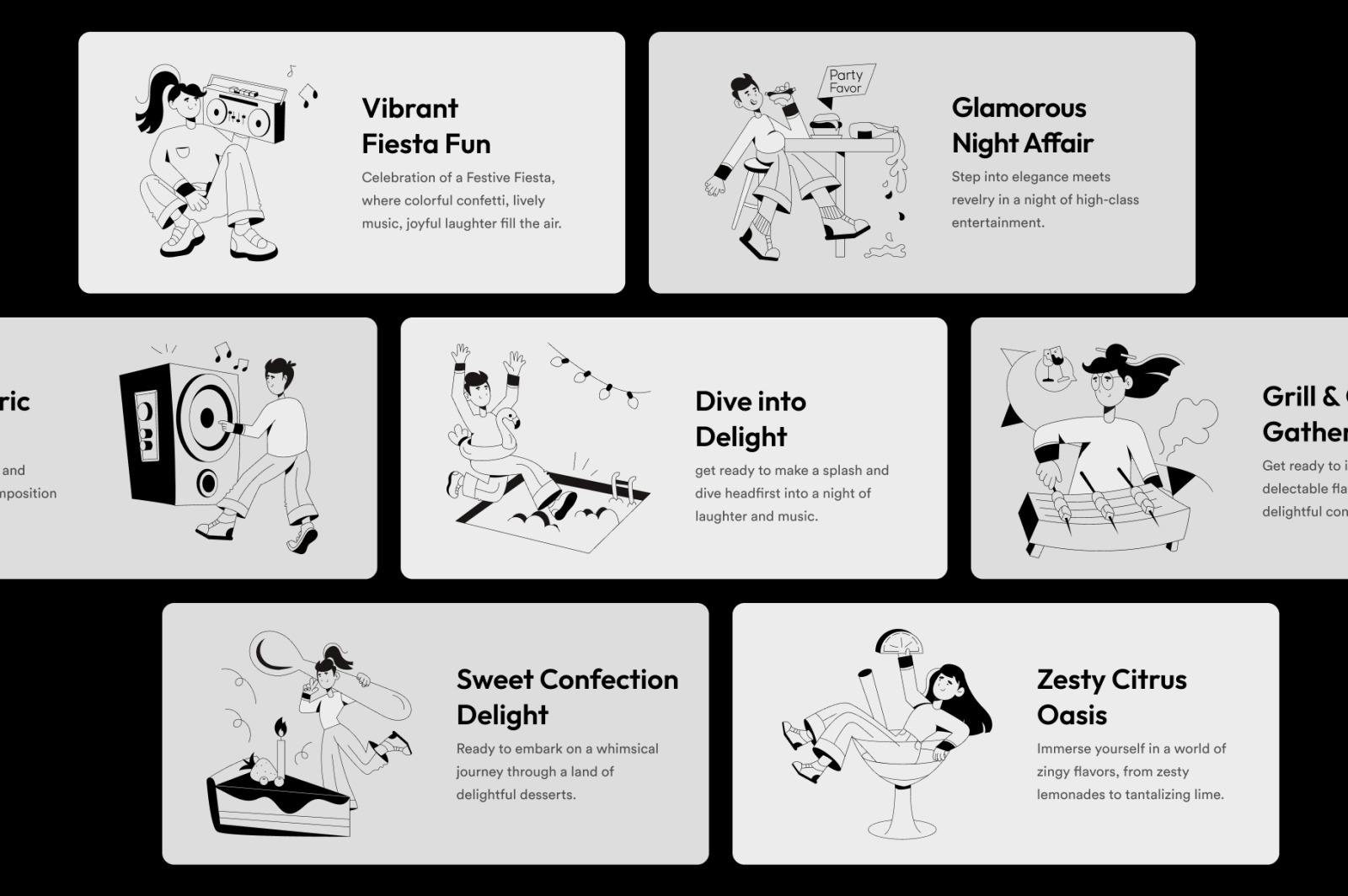 Animated Party Illustration Set Animated Party Illustration Set