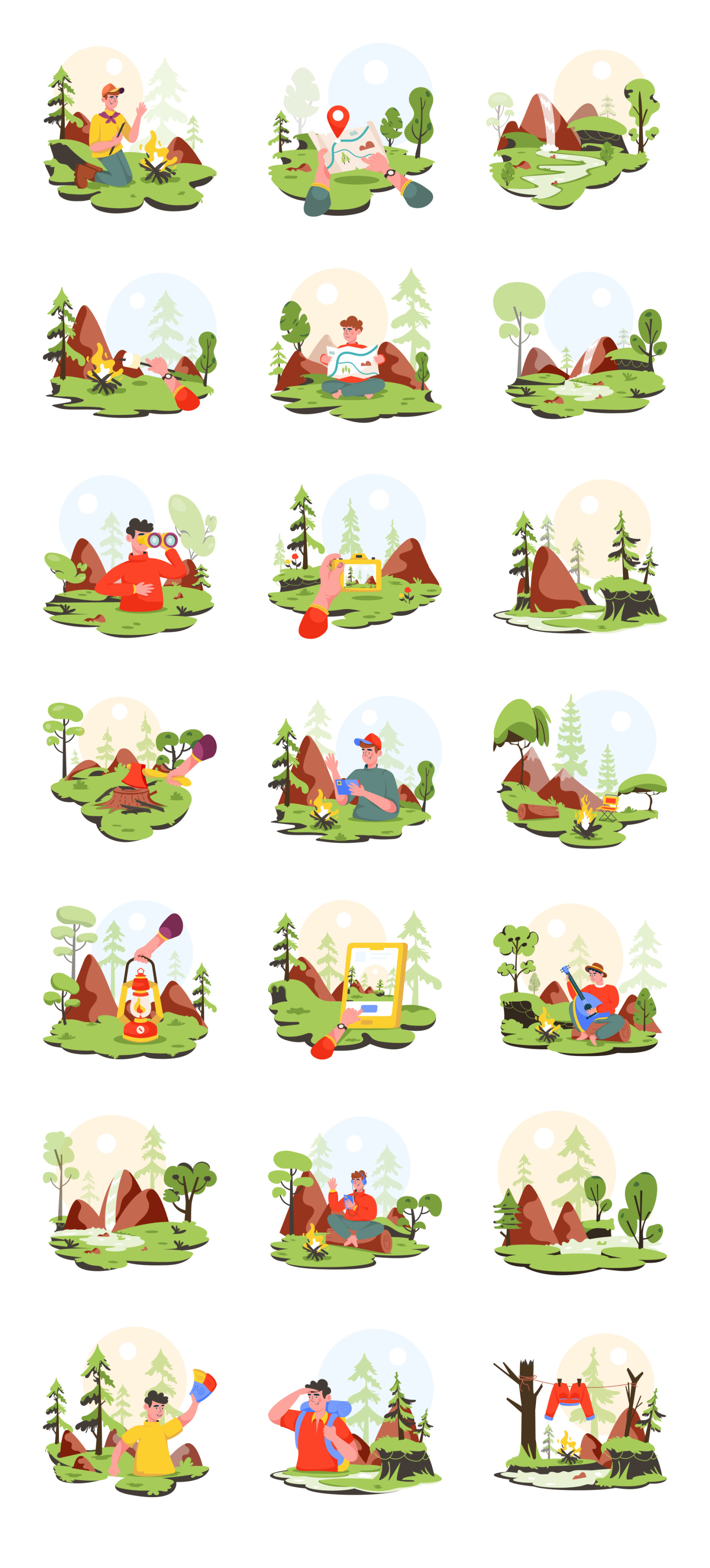 Animated Forest Illustration Set Animated Forest Illustration Set