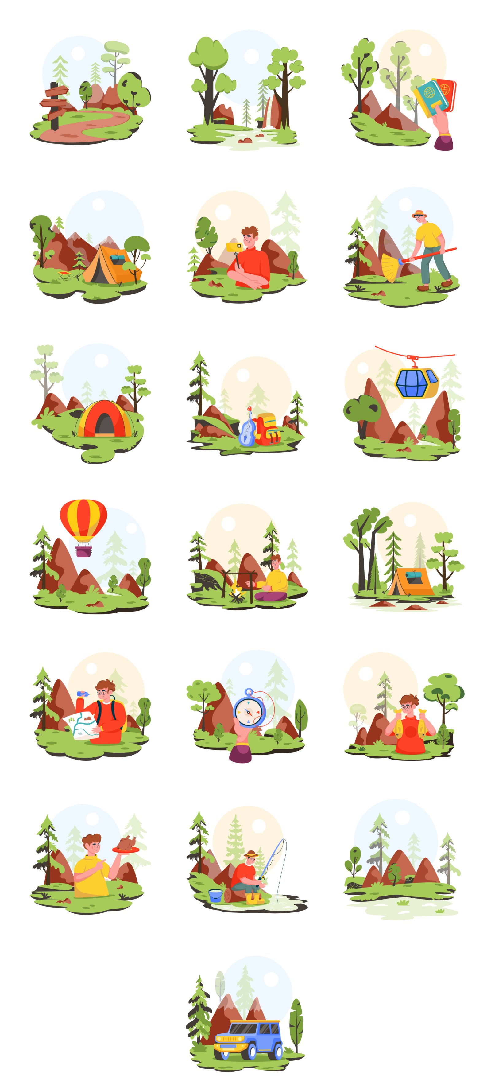 Animated Forest Illustration Set Animated Forest Illustration Set