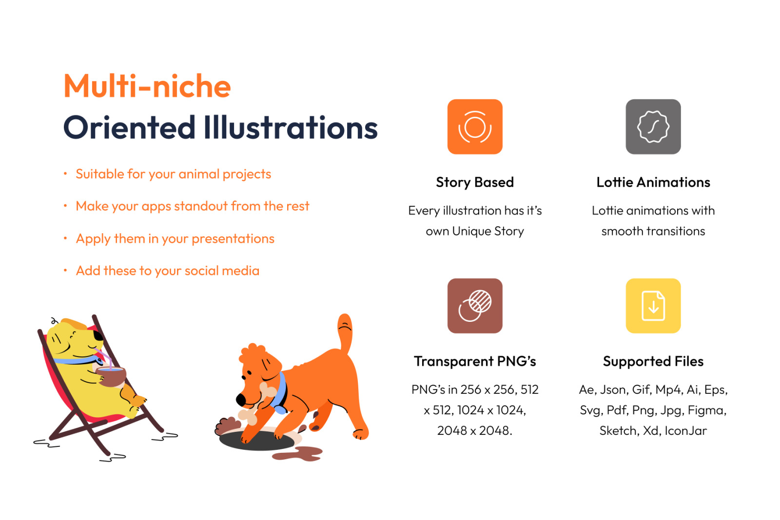 Animated Dog Illustration Set