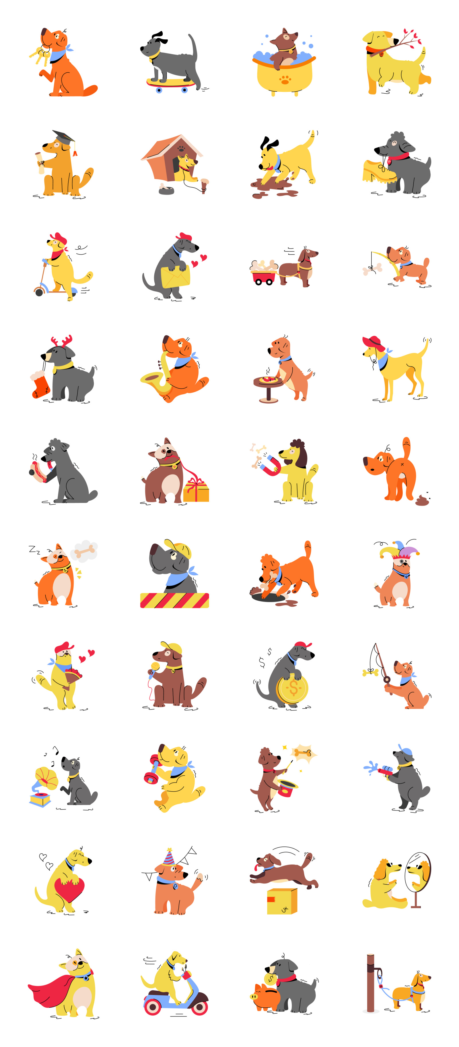 Animated Dog Illustration Set