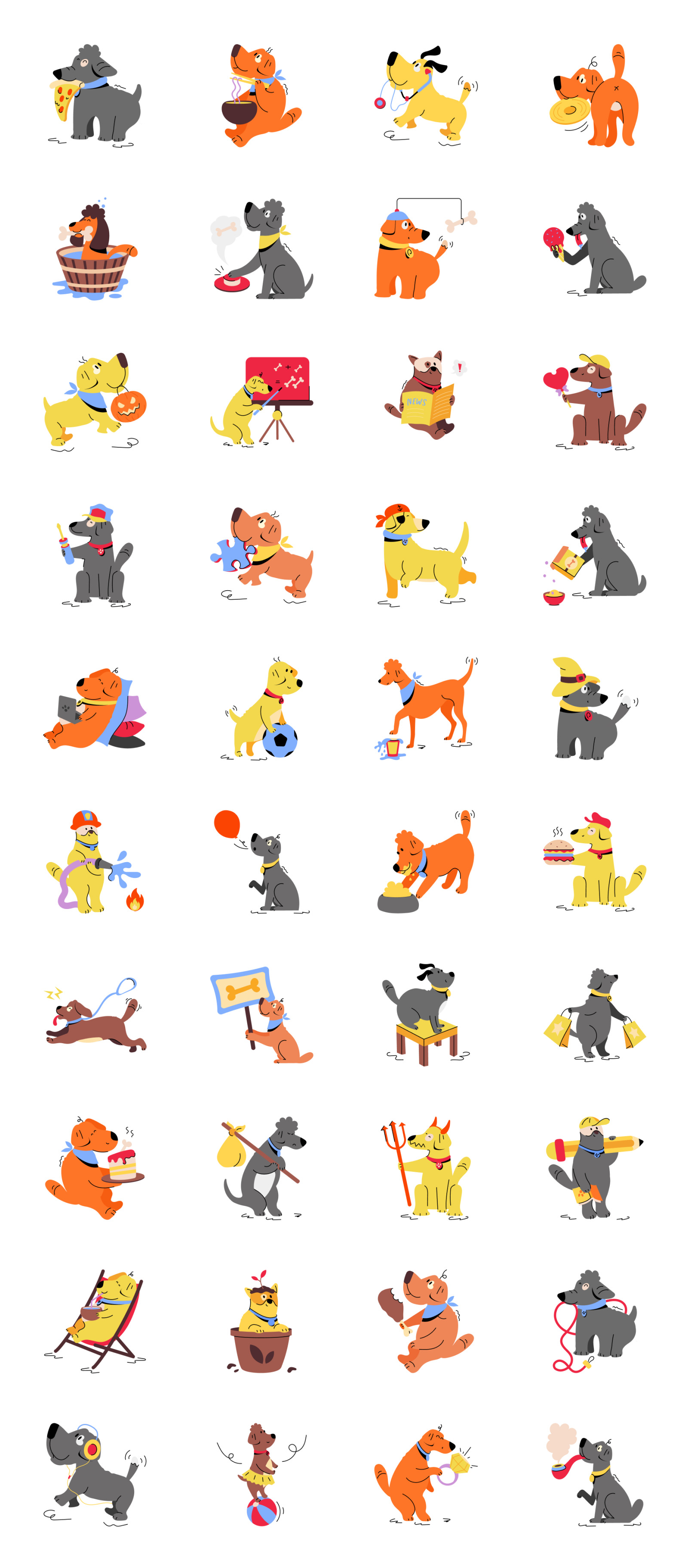 Animated Dog Illustration Set