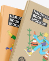 Four Hardcover Books Mockup