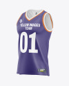 V-Neck Basketball Jersey Mockup - Half Side View