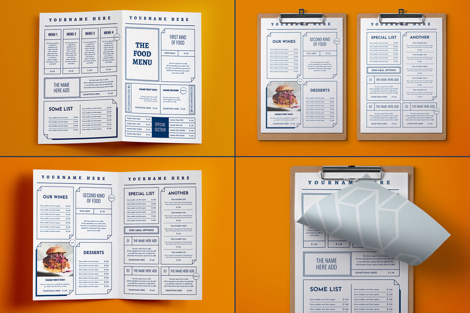 Boxes Food Menu Full Stationery Identity