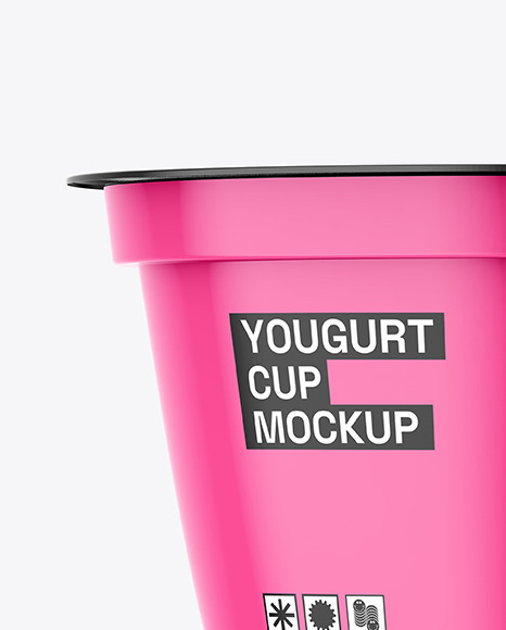 Glossy Yougurt Cup Mockup