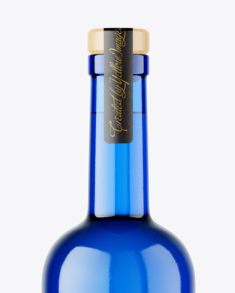 Blue Glass Bottle Mockup