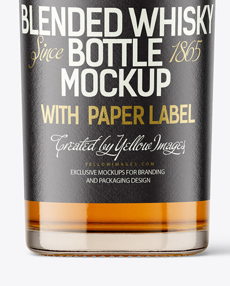 Clear Glass Whiskey Bottle Mockup
