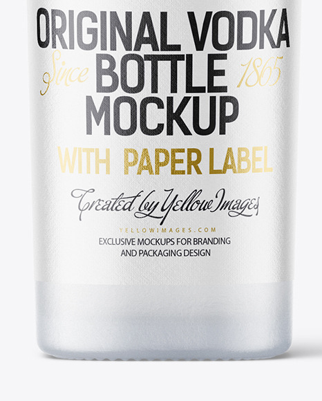 Frosted Glass Vodka Bottle Mockup