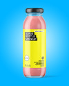 250ml Clear Glass Bottle with Strawberry Smoothie Mockup