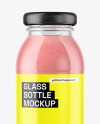 250ml Clear Glass Bottle with Strawberry Smoothie Mockup