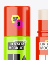 Glossy Lip Balm Tubes Mockup