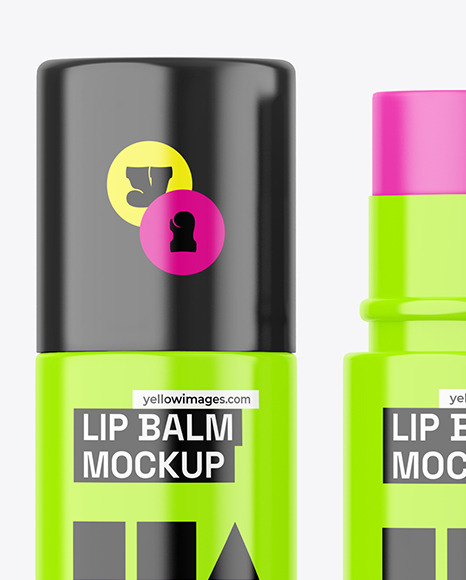 Glossy Lip Balm Tubes Mockup