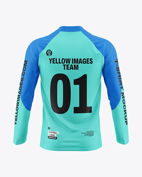 Long Sleeve Football T-Shirt Mockup - Back View