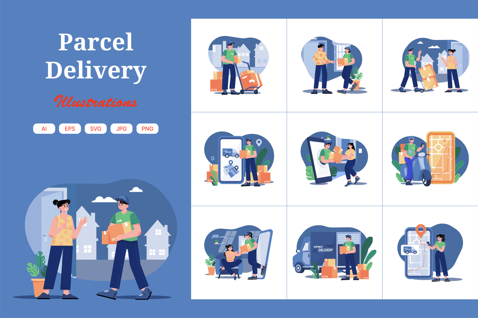 M462_Parcel Delivery Illustration Pack