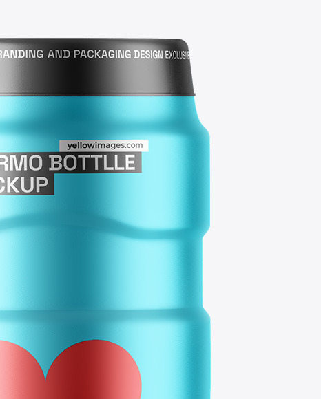Matte Metallic Thermo Bottle Mockup