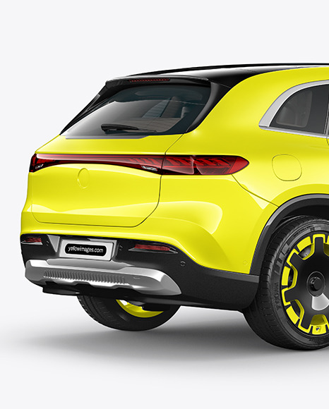 Electric Luxury SUV Mockup - Back Half Side View