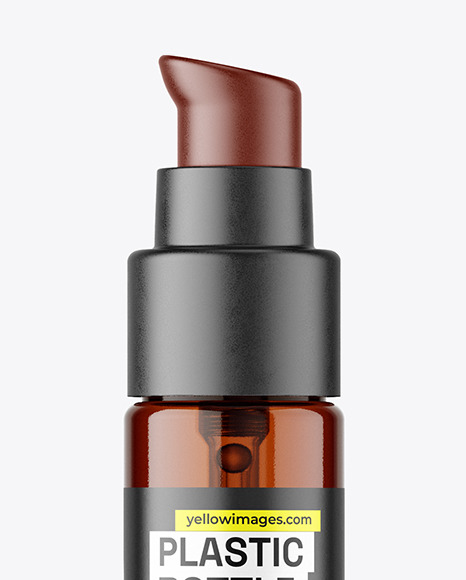 Amber Plastic Airless Bottle Mockup