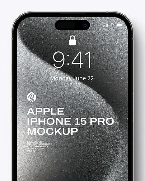 Apple iPhone 15 Pro White Titanium Mockup