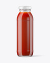 250ml Clear Glass Bottle with Tomato Juice Mockup