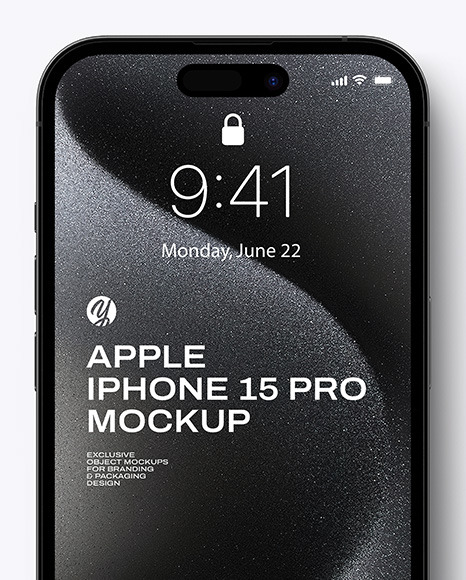 Apple iPhone 15 Pro Black Titanium Mockup