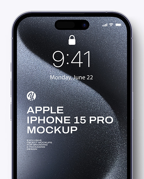 Apple iPhone 15 Pro Blue Titanium Mockup