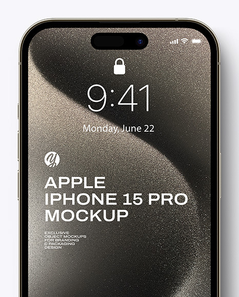 Apple iPhone 15 Pro Natural Titanium Mockup