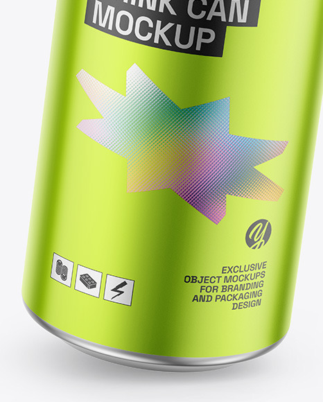 Metallic Drink Can Mockup