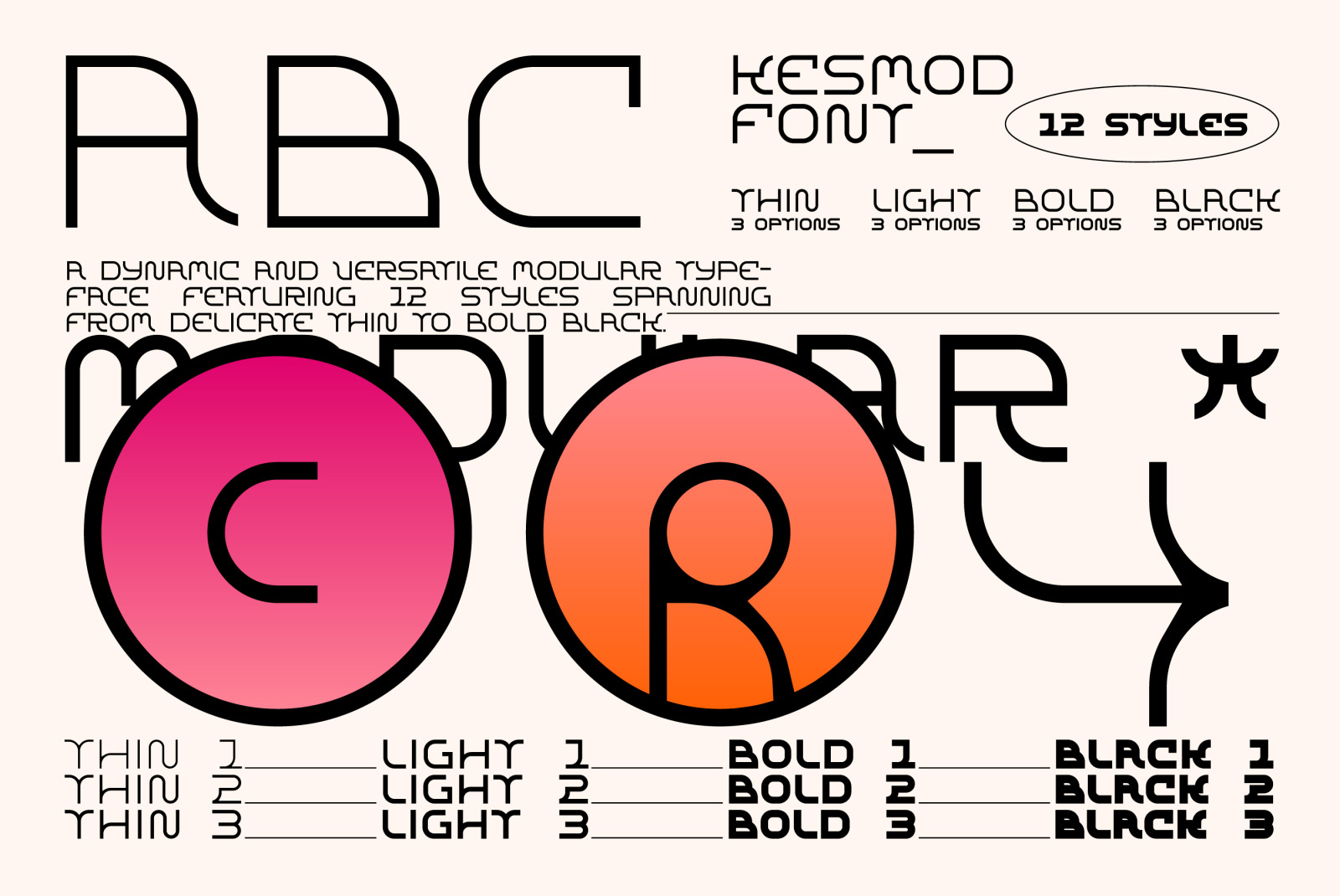 Kesmod Font - 12 styles