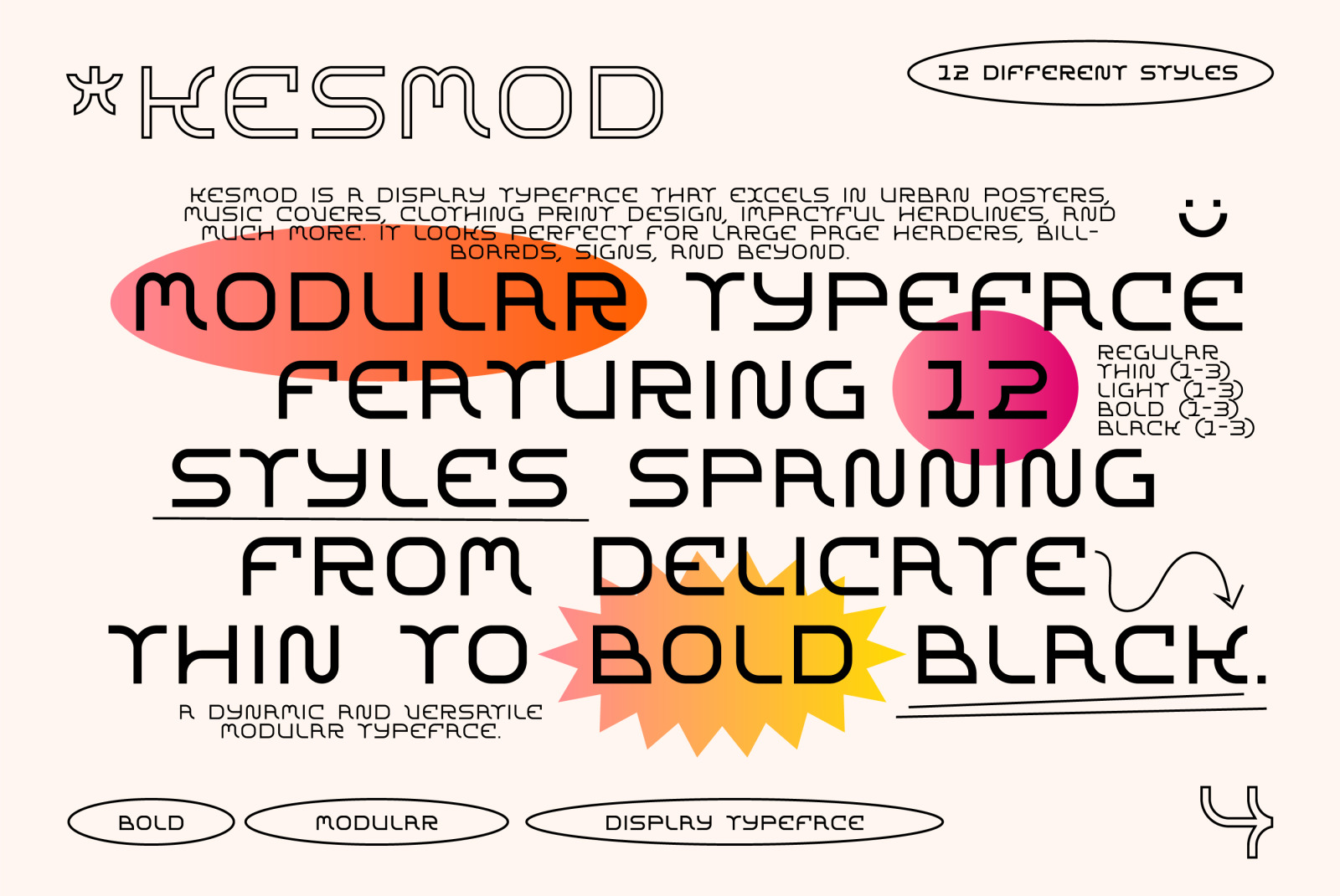 Kesmod Font - 12 styles