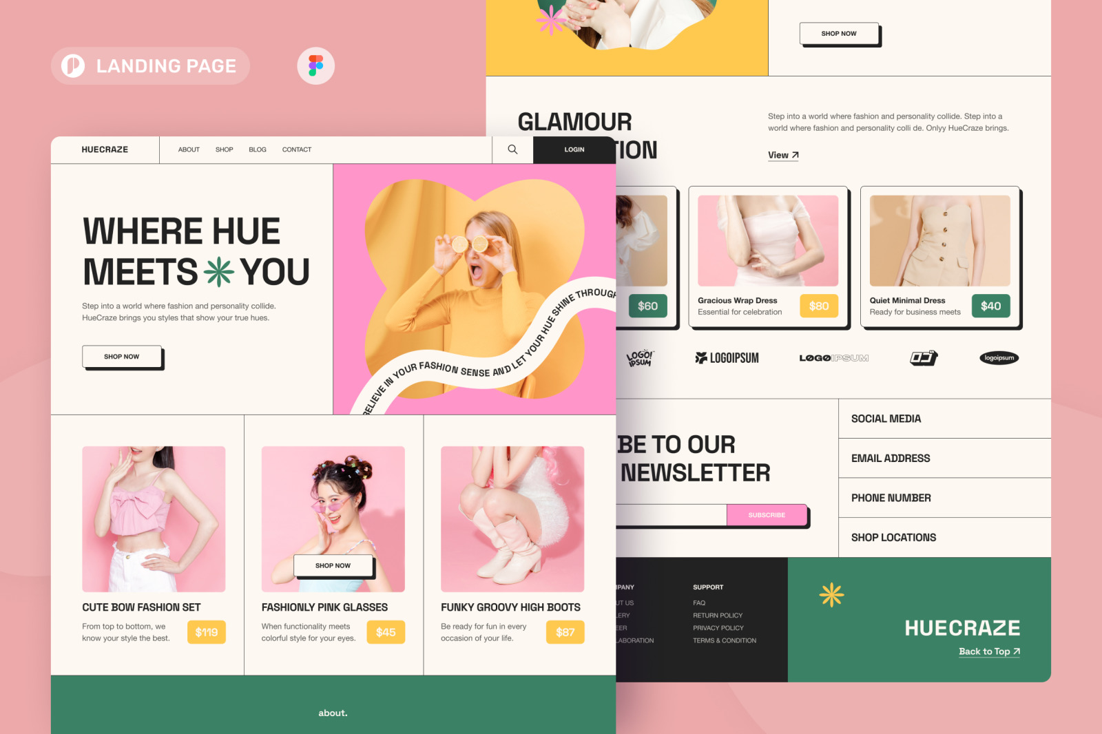 HueCraze - Fashion Landing Page