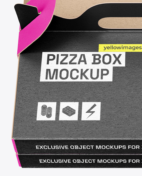 Kraft Paper Pizza Box Mockup