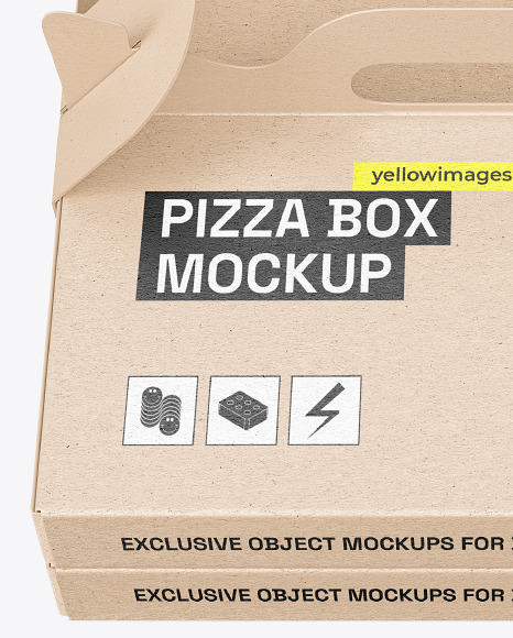 Kraft Paper Pizza Box Mockup